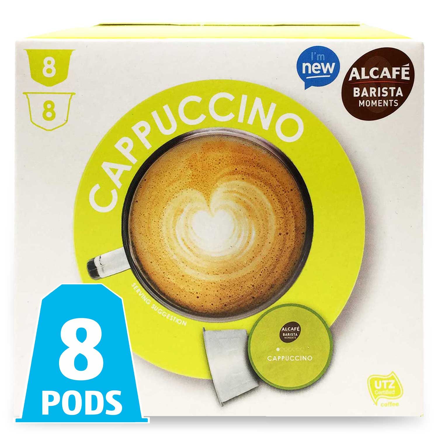 Cappuccino Coffee Pods 186.4g 8 Pack Alcafé